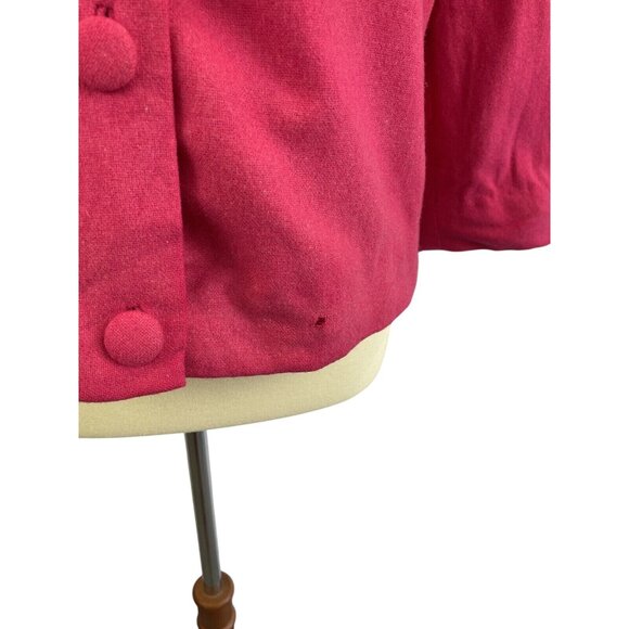 Vintage Hip Length Swing Coat Hot Pink Wool Women’s Size L 3/4 Sleeve - Picture 2 of 11